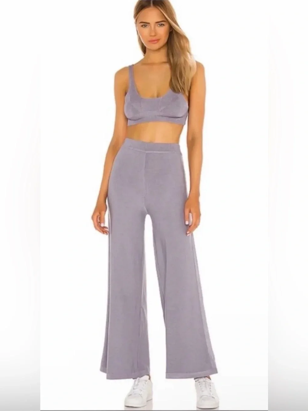Free People| ‘Show Off’ Cropped Knit Set (Lavender)